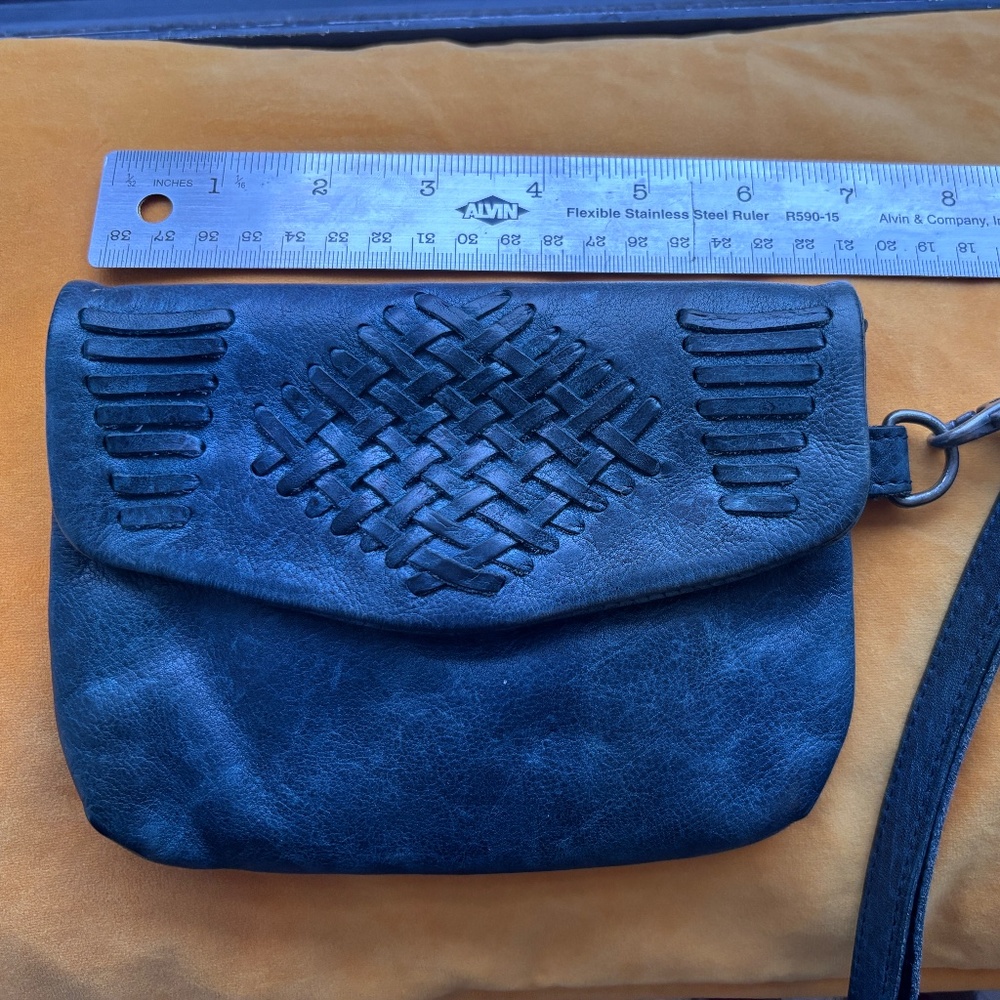Latico leather navy blue clutch
